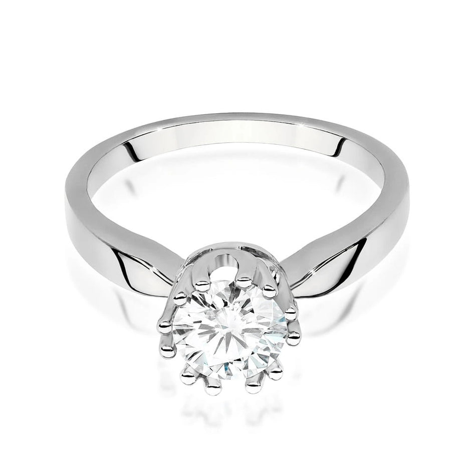 Prsteň z bieleho zlata s lab-grown diamantom Round/Brilliant s hmotnosťou 0,70 ct