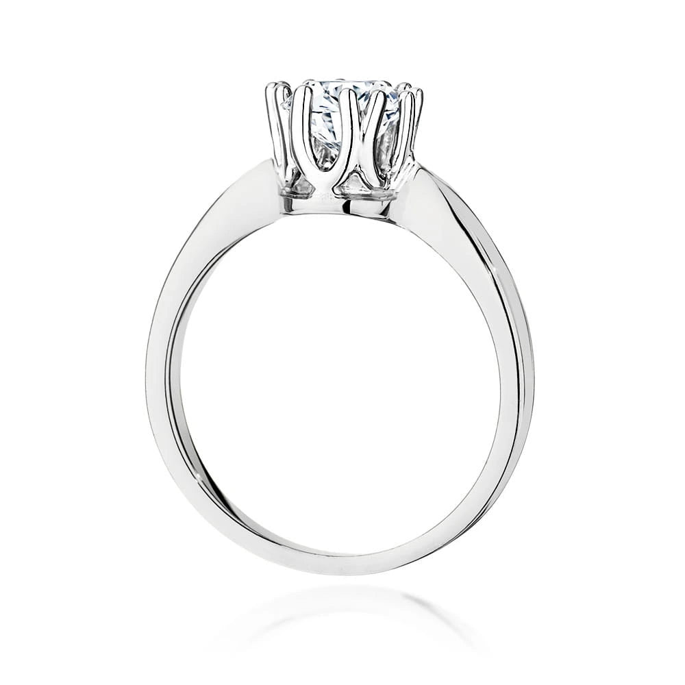 Prsteň z bieleho zlata s lab-grown diamantom Round/Brilliant s hmotnosťou 0,70 ct