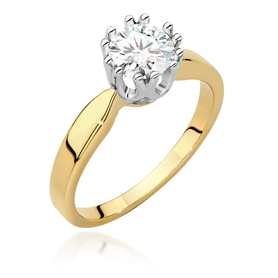 Prsteň zo žltého zlata s lab-grown diamantom Round/Brilliant s hmotnosťou 0,70 ct