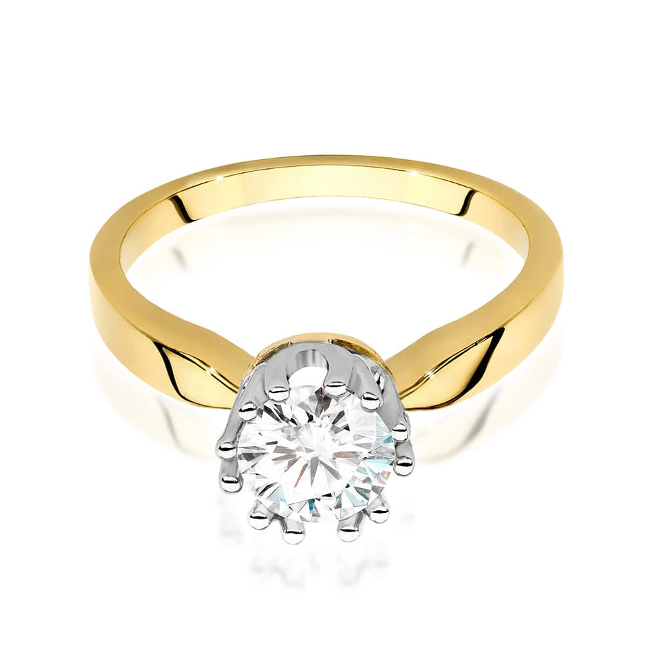 Prsteň zo žltého zlata s lab-grown diamantom Round/Brilliant s hmotnosťou 0,70 ct