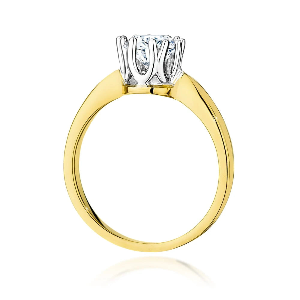 Prsteň zo žltého zlata s lab-grown diamantom Round/Brilliant s hmotnosťou 0,70 ct