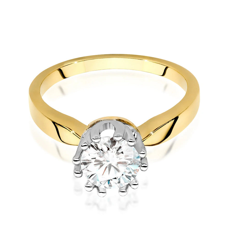 Prsteň zo žltého zlata s lab-grown diamantom Round/Brilliant s hmotnosťou 1,00 ct