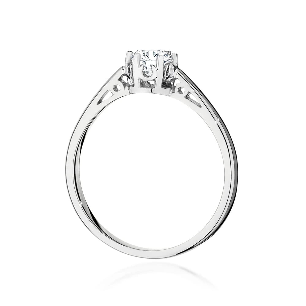 Prsteň z bieleho zlata – lab-grown diamant 0,40 ct, Round/Brilliant