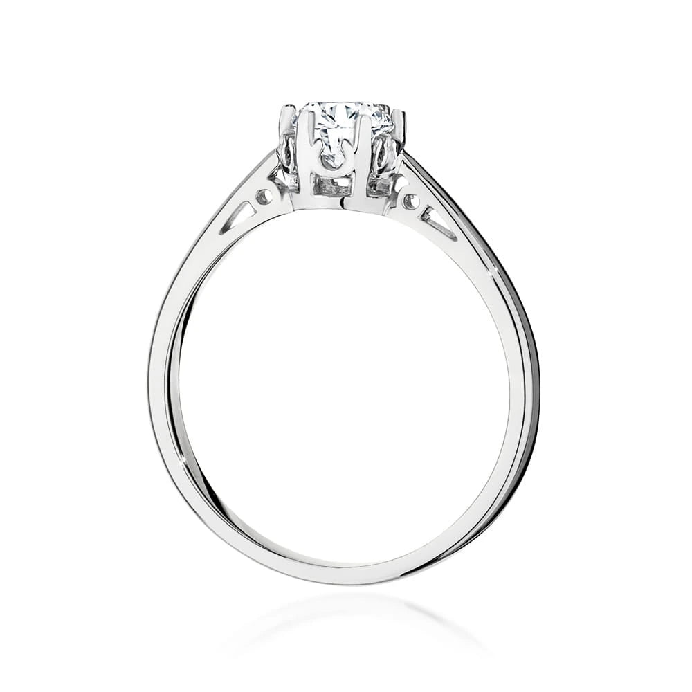 Prsteň z bieleho zlata – lab-grown diamant 0,50 ct, Round/Brilliant