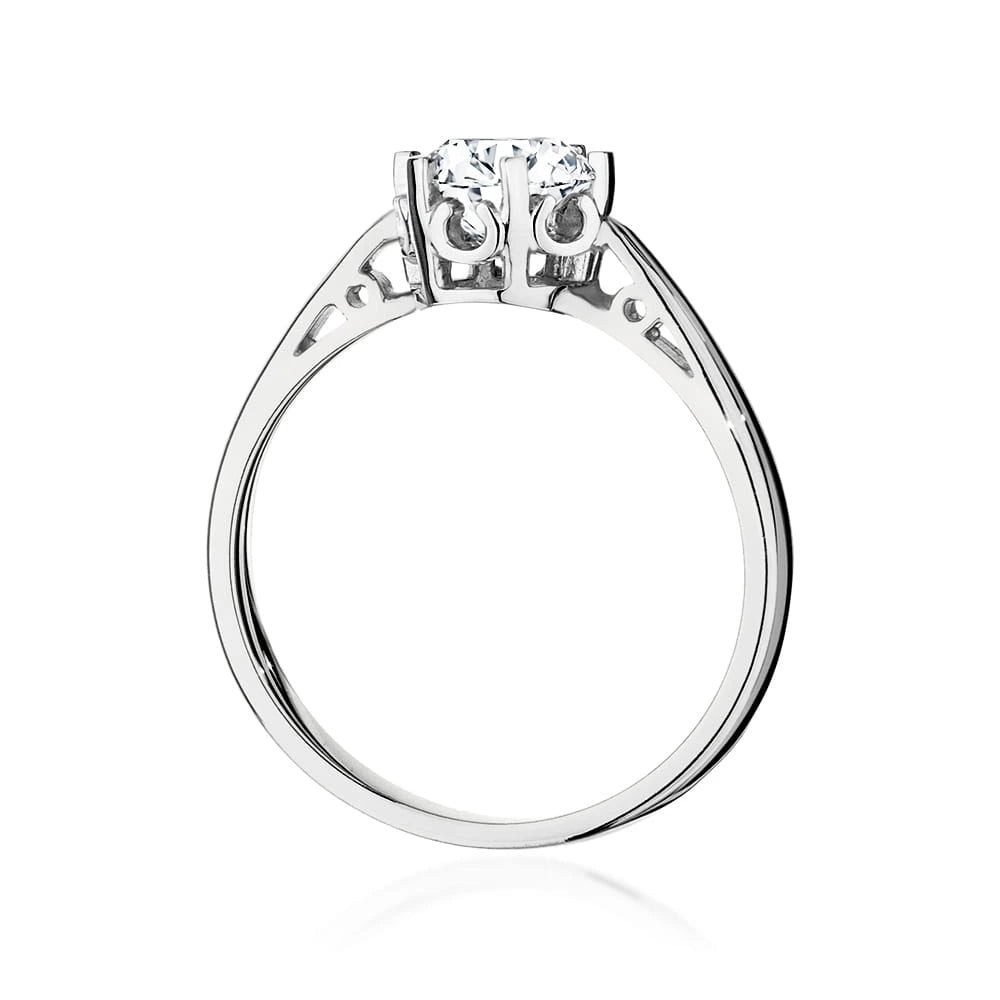 Prsteň z bieleho zlata – lab-grown diamant 0,70 ct, Round/Brilliant