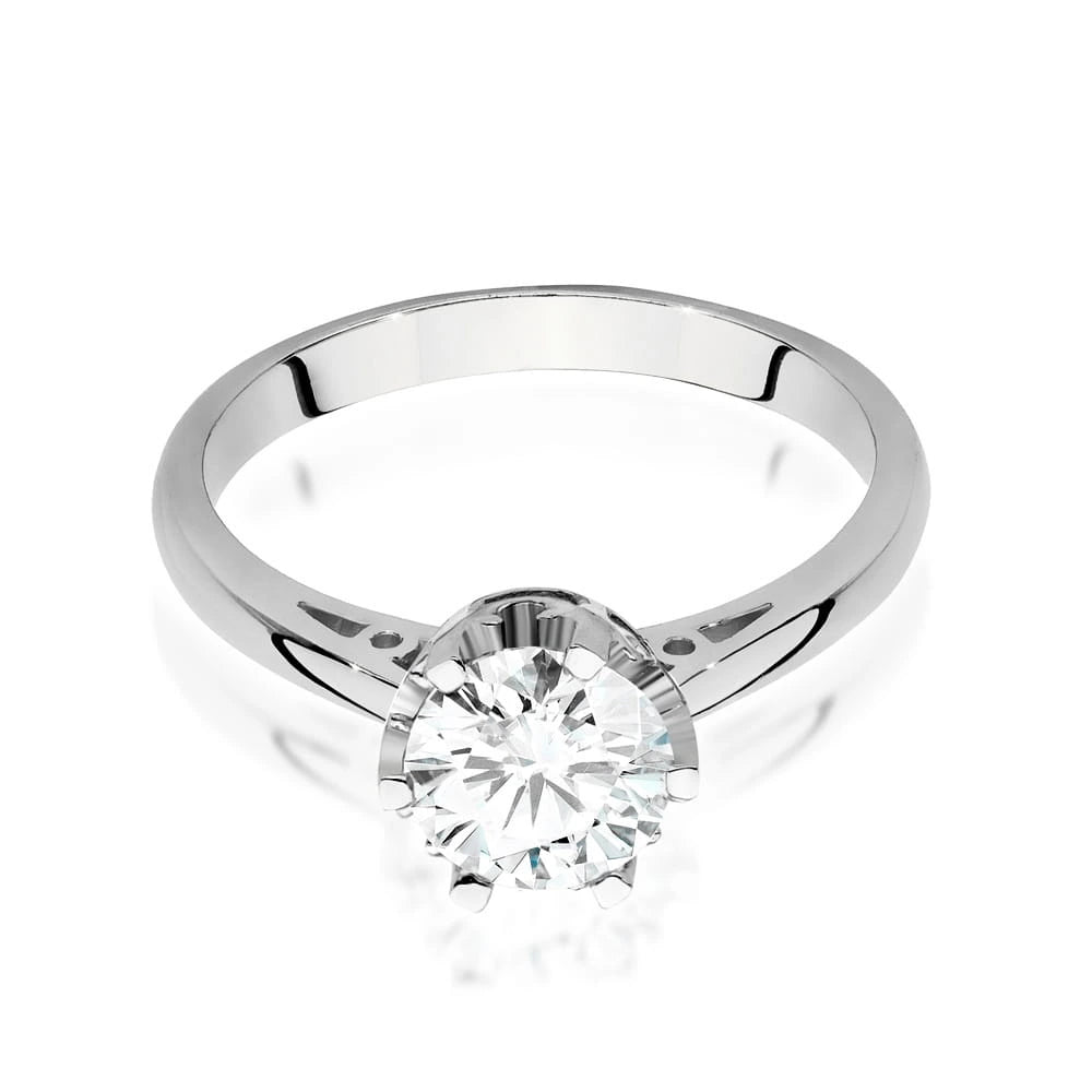 Prsteň z bieleho zlata – lab-grown diamant 1,00 ct, Round/Brilliant