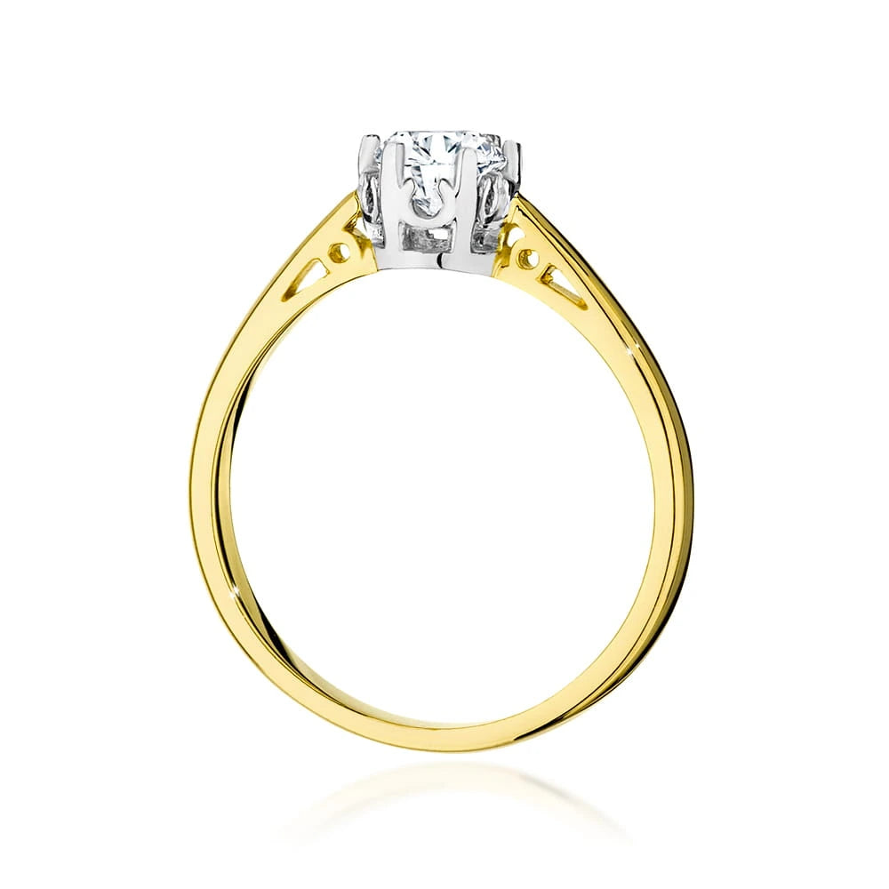 Prsteň zo žltého zlata – lab-grown diamant 0,50 ct, Round/Brilliant