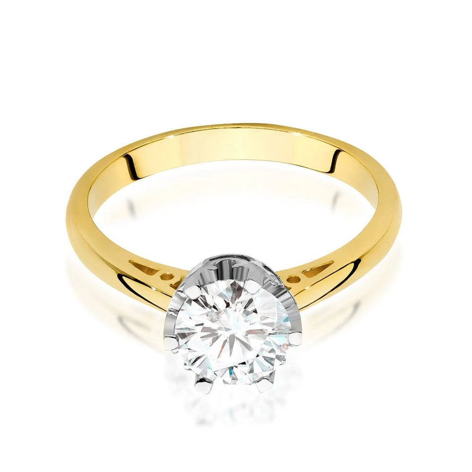 Prsteň zo žltého zlata – lab-grown diamant 1,00 ct, Round/Brilliant