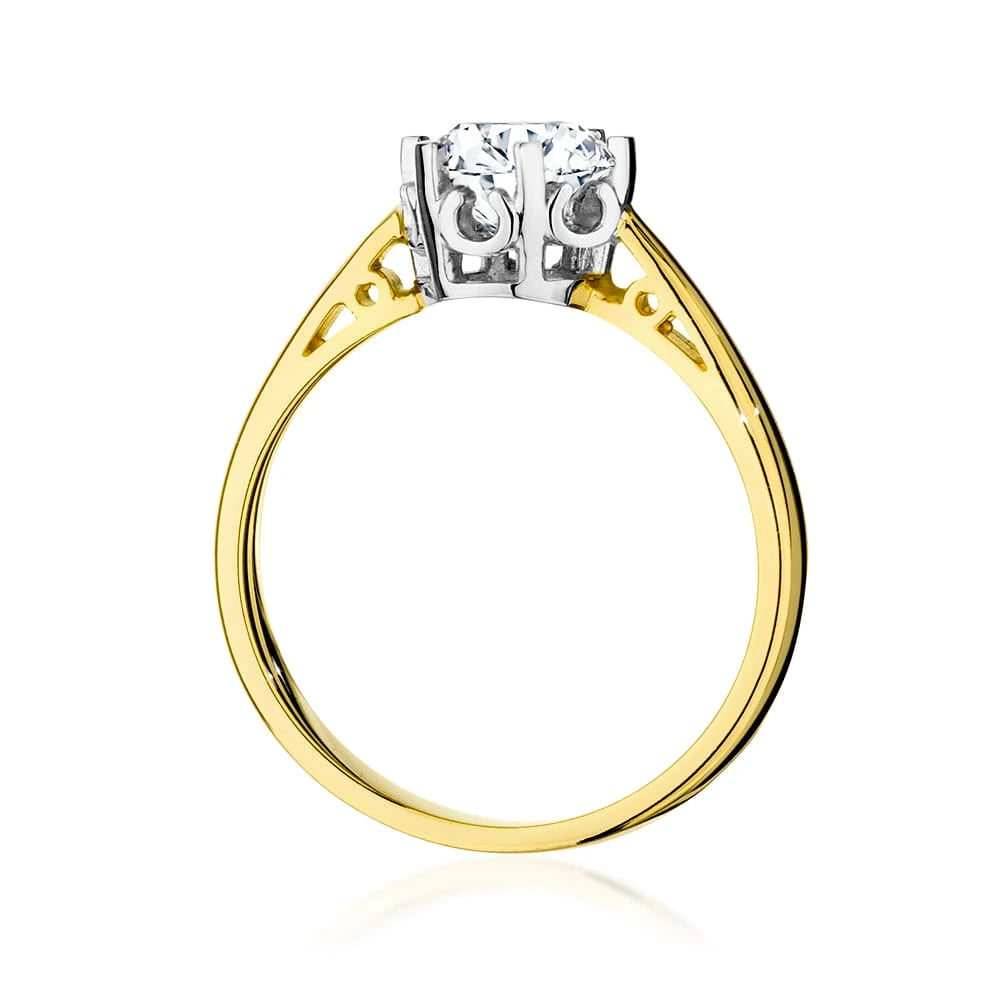 Prsteň zo žltého zlata – lab-grown diamant 1,00 ct, Round/Brilliant