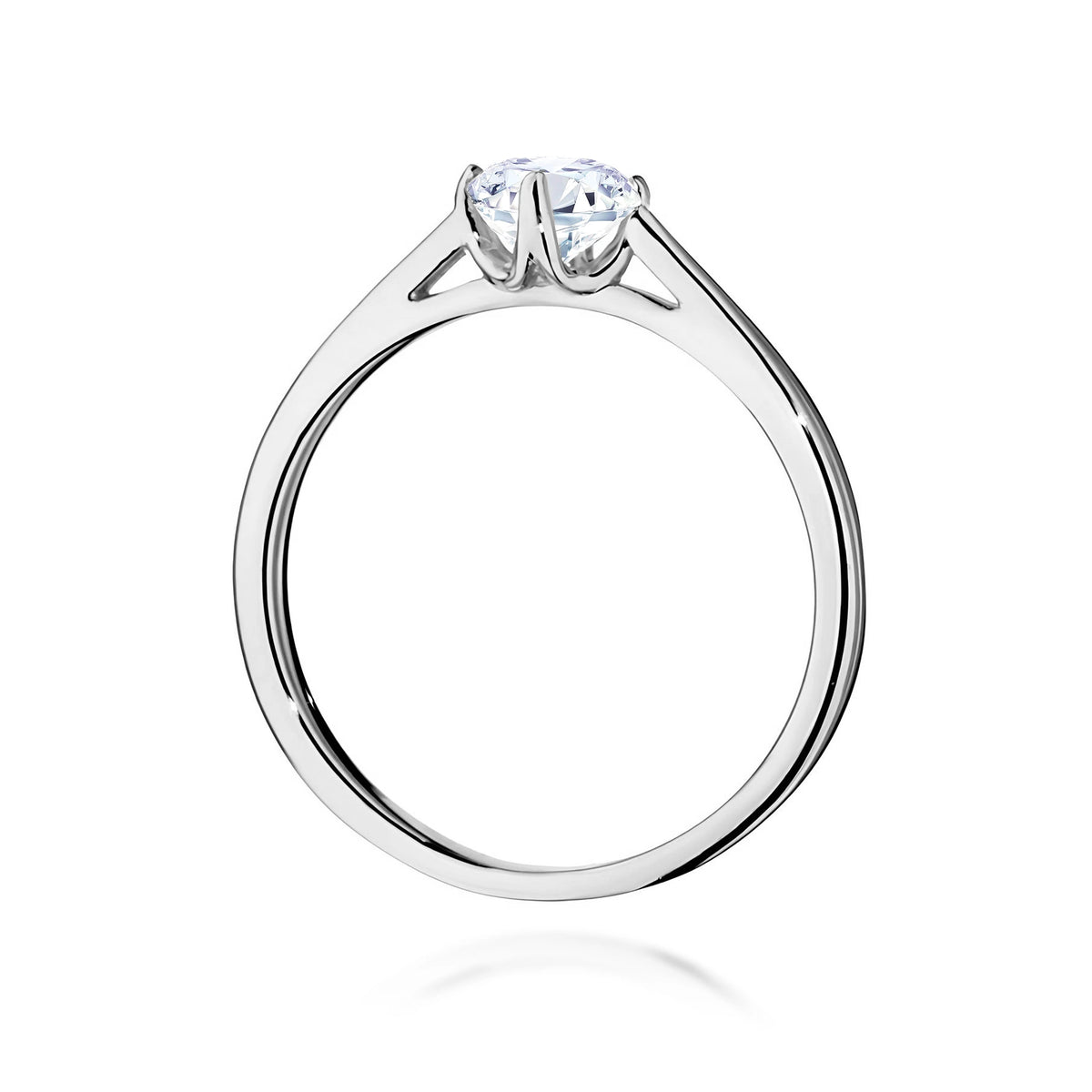 Prsteň z bieleho zlata – lab-grown diamant Round/Brilliant s hmotnosťou 0,50 ct