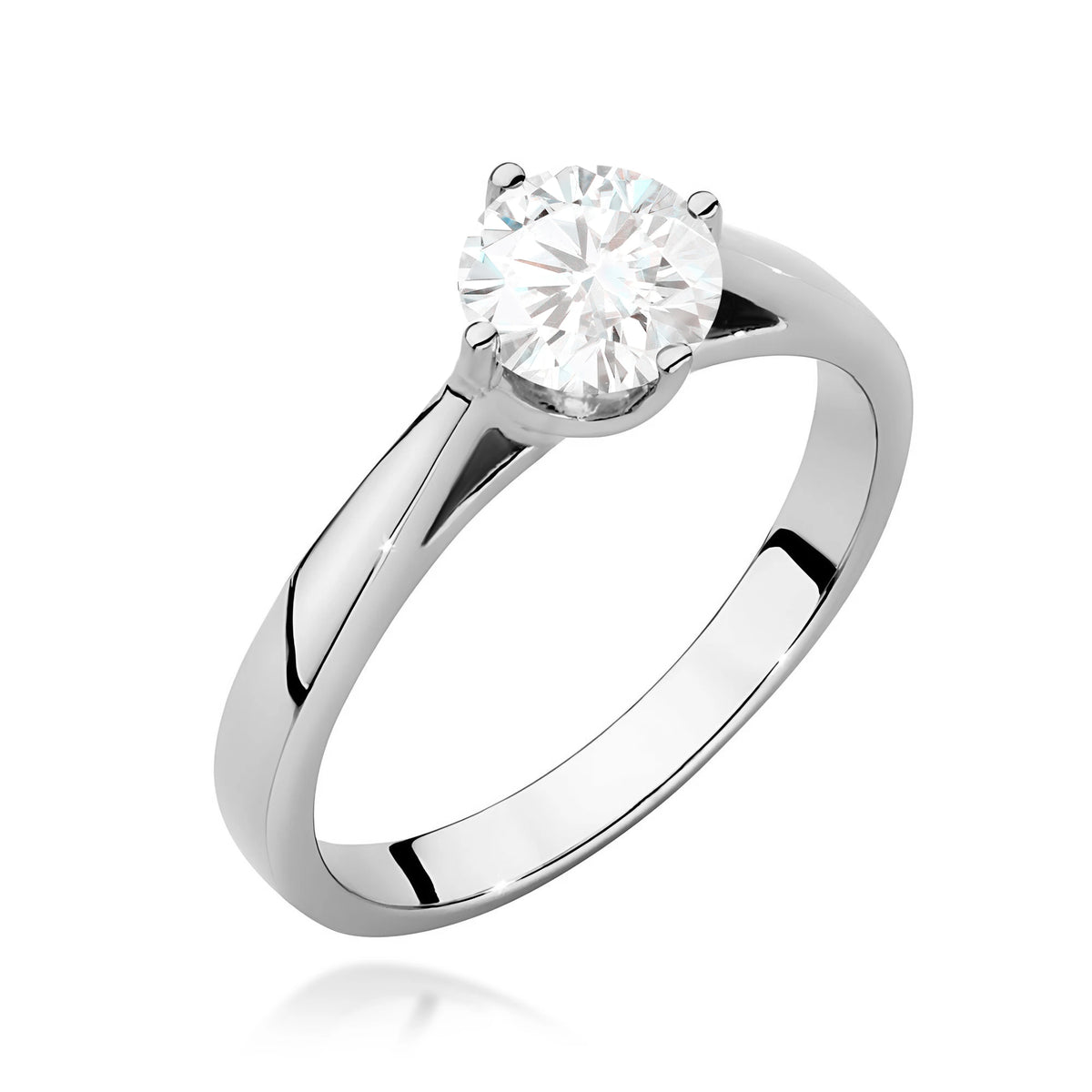 Prsteň z bieleho zlata – lab-grown diamant Round/Brilliant s hmotnosťou 0,70 ct