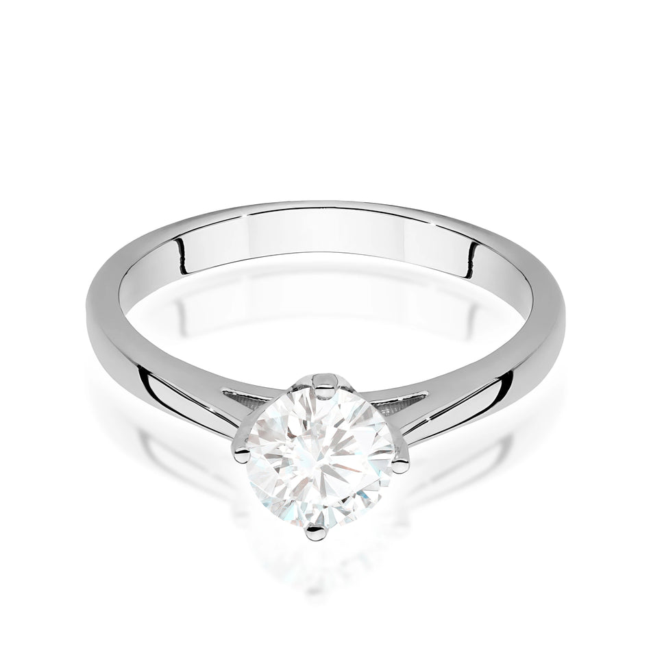 Prsteň z bieleho zlata – lab-grown diamant Round/Brilliant s hmotnosťou 0,70 ct