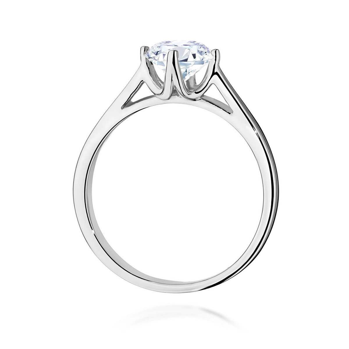Prsteň z bieleho zlata – lab-grown diamant Round/Brilliant s hmotnosťou 1,00 ct