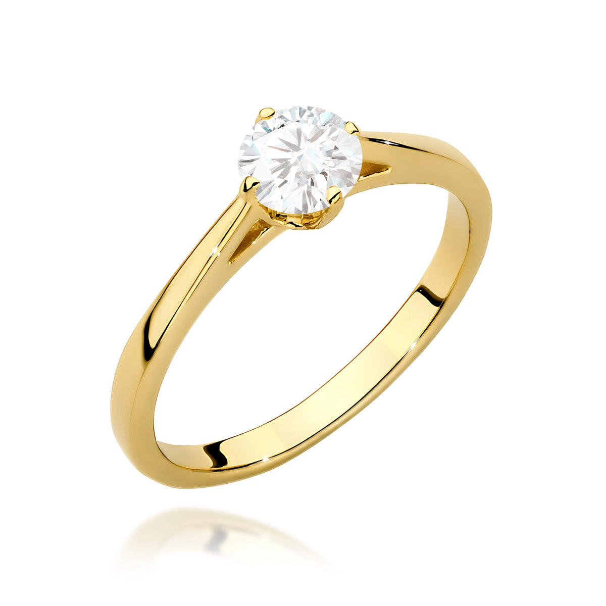 Prsteň zo žltého zlata – lab-grown diamant Round/Brilliant s hmotnosťou 0,50 ct