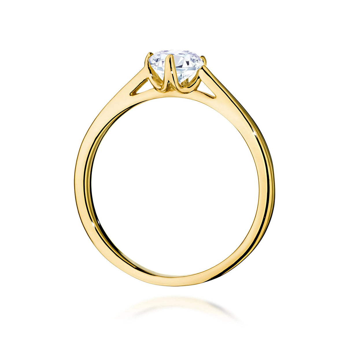 Prsteň zo žltého zlata – lab-grown diamant Round/Brilliant s hmotnosťou 0,50 ct