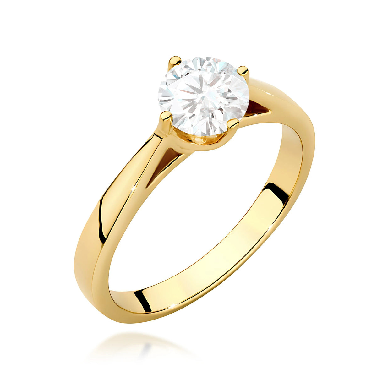 Prsteň zo žltého zlata – lab-grown diamant Round/Brilliant s hmotnosťou 0,70 ct