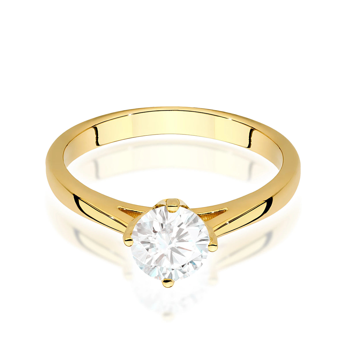 Prsteň zo žltého zlata – lab-grown diamant Round/Brilliant s hmotnosťou 0,70 ct