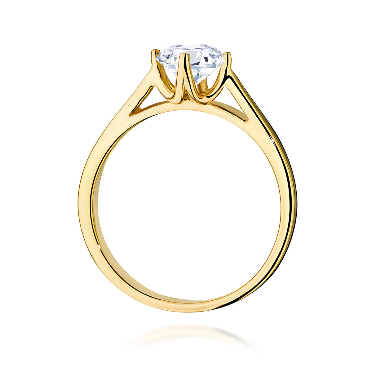 Prsteň zo žltého zlata – lab-grown diamant Round/Brilliant s hmotnosťou 0,70 ct