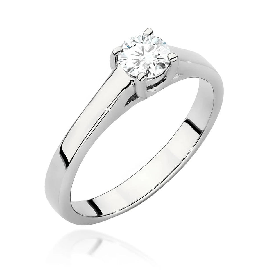 Prsteň z bieleho zlata s lab-grown diamantom 0,40 ct Round/Brilliant