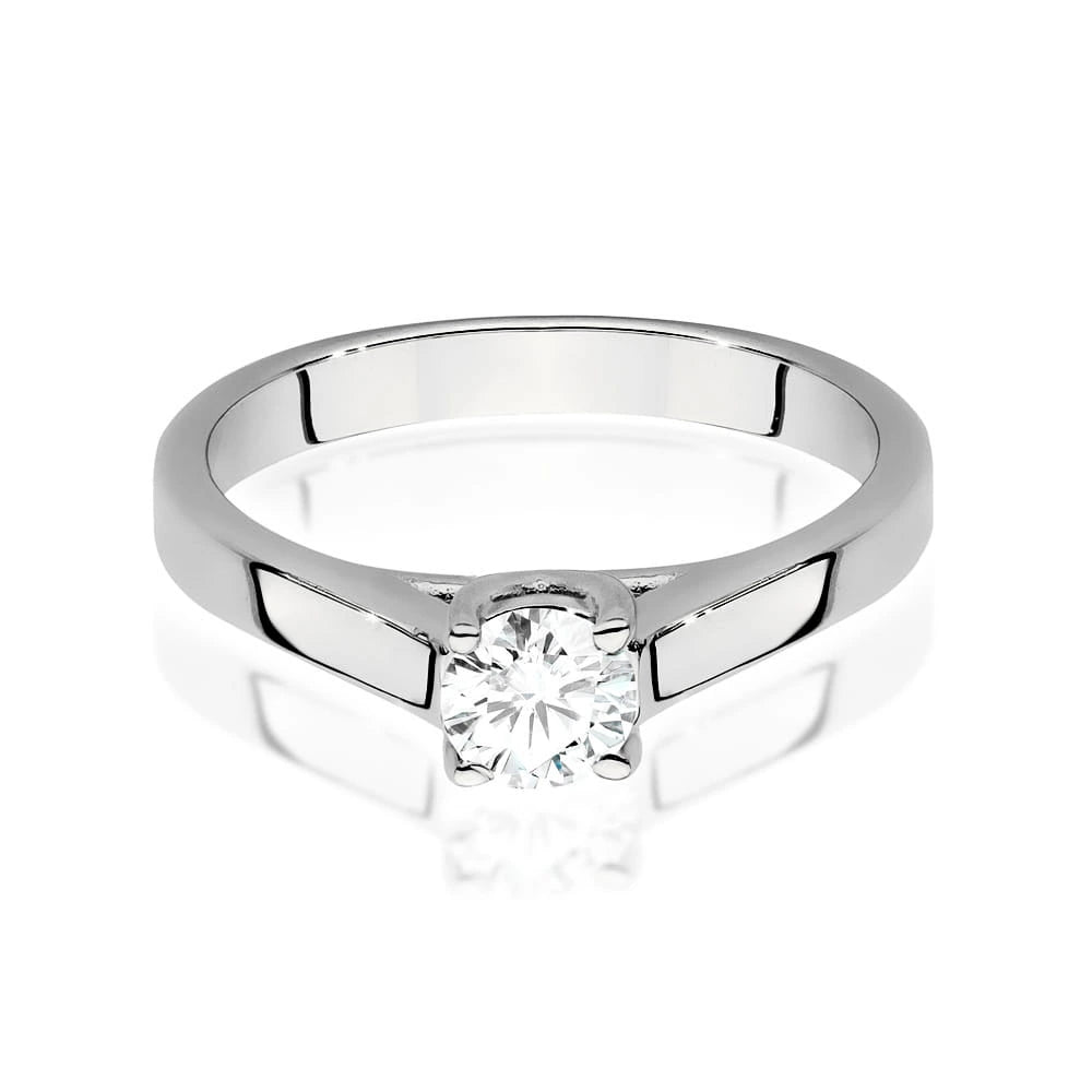 Prsteň z bieleho zlata s lab-grown diamantom 0,40 ct Round/Brilliant
