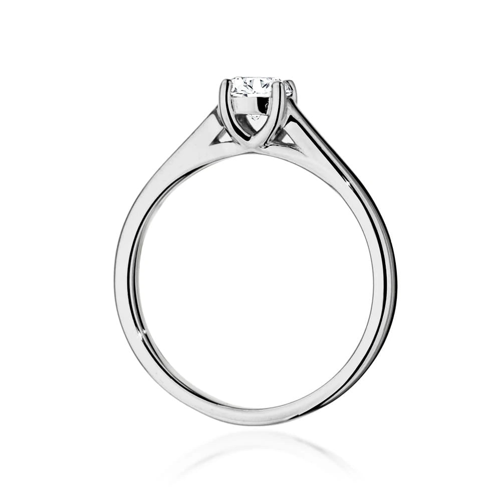 Prsteň z bieleho zlata s lab-grown diamantom 0,40 ct Round/Brilliant
