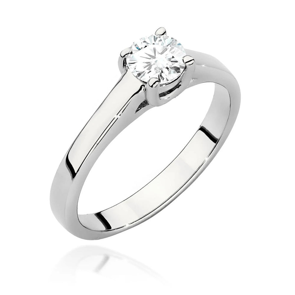 Prsteň z bieleho zlata s lab-grown diamantom 0,50 ct Round/Brilliant