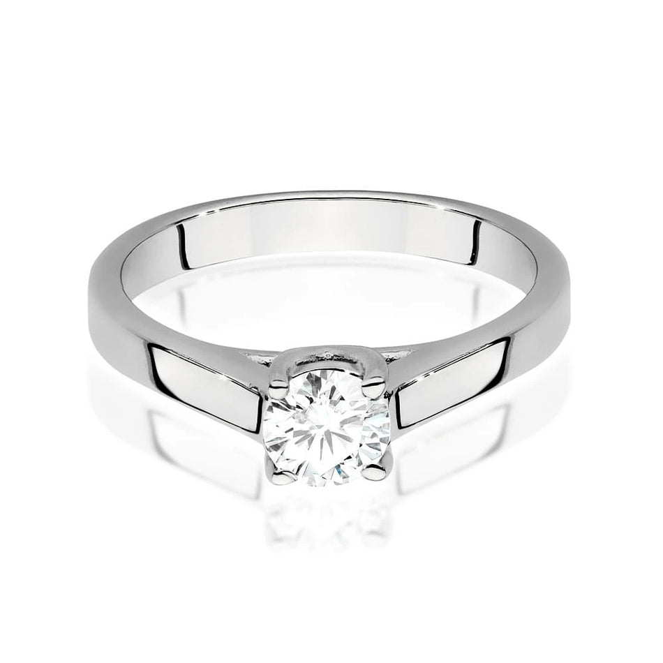Prsteň z bieleho zlata s lab-grown diamantom 0,50 ct Round/Brilliant