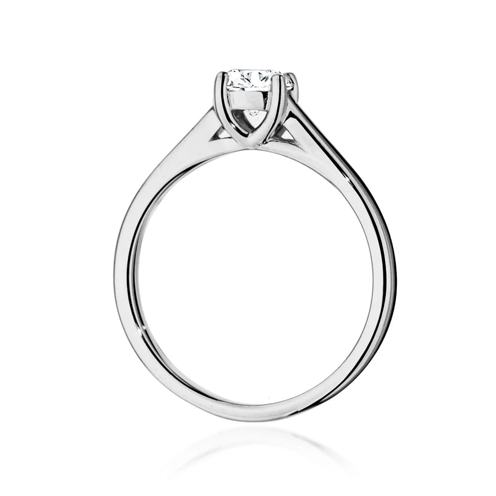 Prsteň z bieleho zlata s lab-grown diamantom 0,50 ct Round/Brilliant