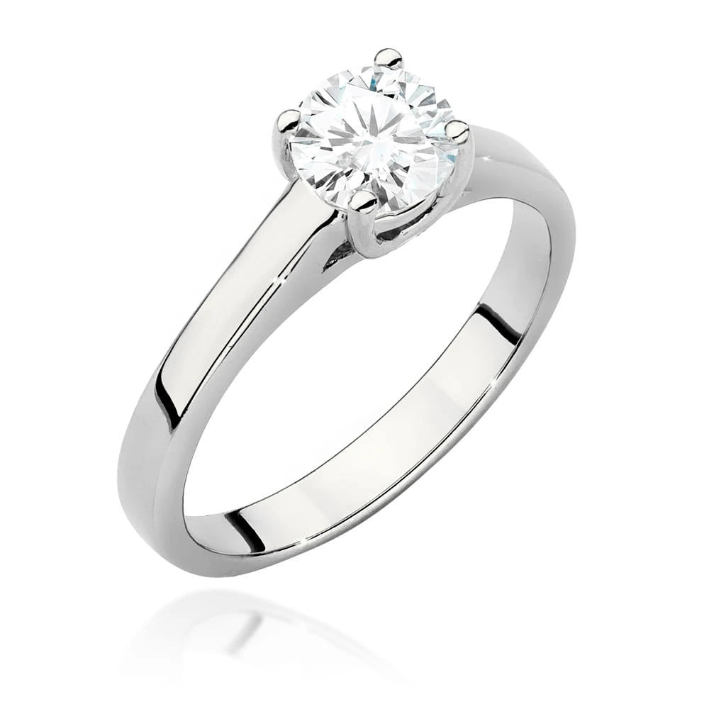 Prsteň z bieleho zlata s lab-grown diamantom 0,70 ct Round/Brilliant