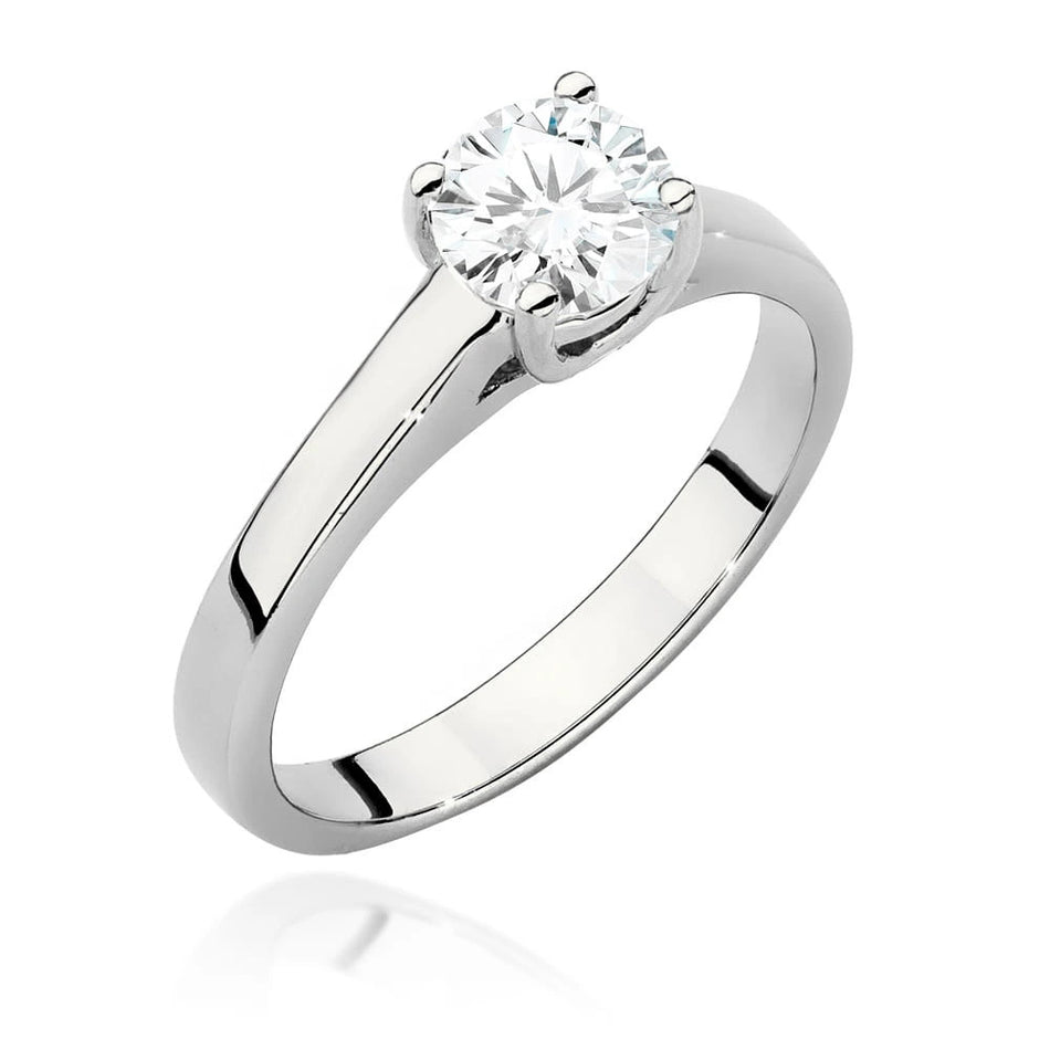 Prsteň z bieleho zlata s lab-grown diamantom 0,70 ct Round/Brilliant