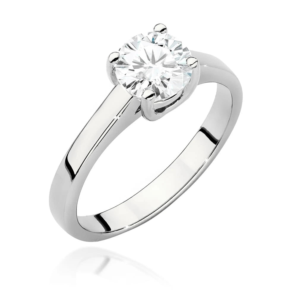 Prsteň z bieleho zlata s lab-grown diamantom Round/Brilliant 1,00 ct