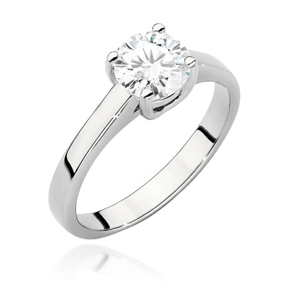 Prsteň z bieleho zlata s lab-grown diamantom 1,00 ct Round/Brilliant
