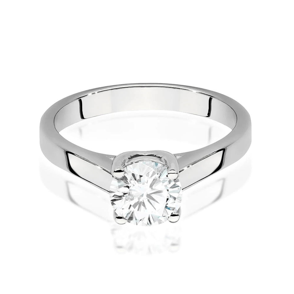 Prsteň z bieleho zlata s lab-grown diamantom 1,00 ct Round/Brilliant