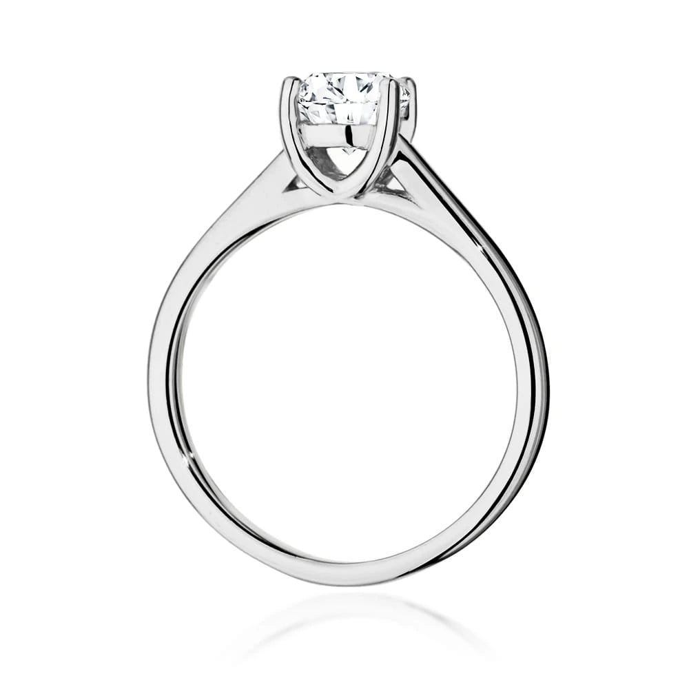 Prsteň z bieleho zlata s lab-grown diamantom Round/Brilliant 1,00 ct
