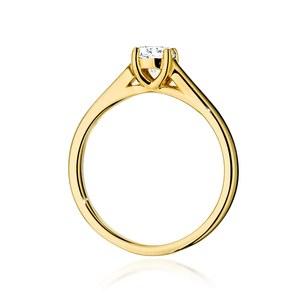 Prsteň zo žltého zlata s lab-grown diamantom 0,40 ct Round/Brilliant