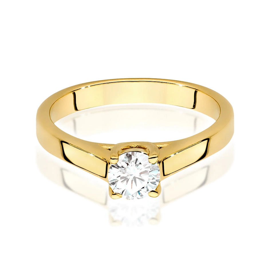 Prsteň zo žltého zlata s lab-grown diamantom 0,50 ct Round/Brilliant