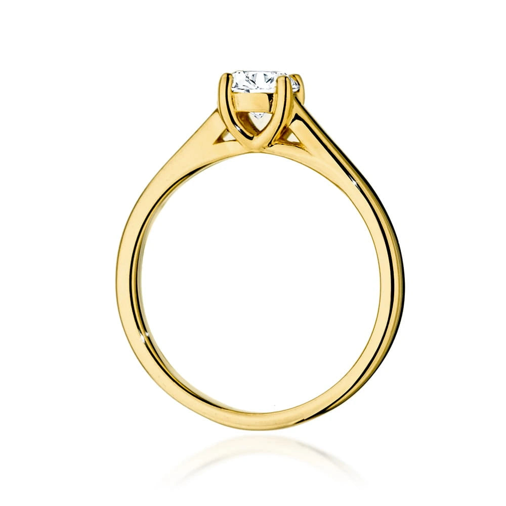 Prsteň zo žltého zlata s lab-grown diamantom 0,50 ct Round/Brilliant
