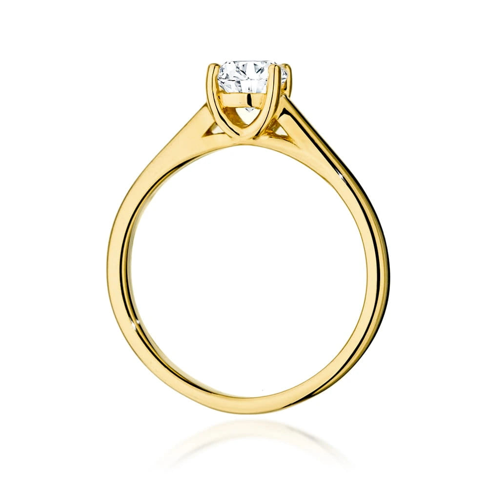 Prsteň zo žltého zlata s lab-grown diamantom 0,70 ct Round/Brilliant