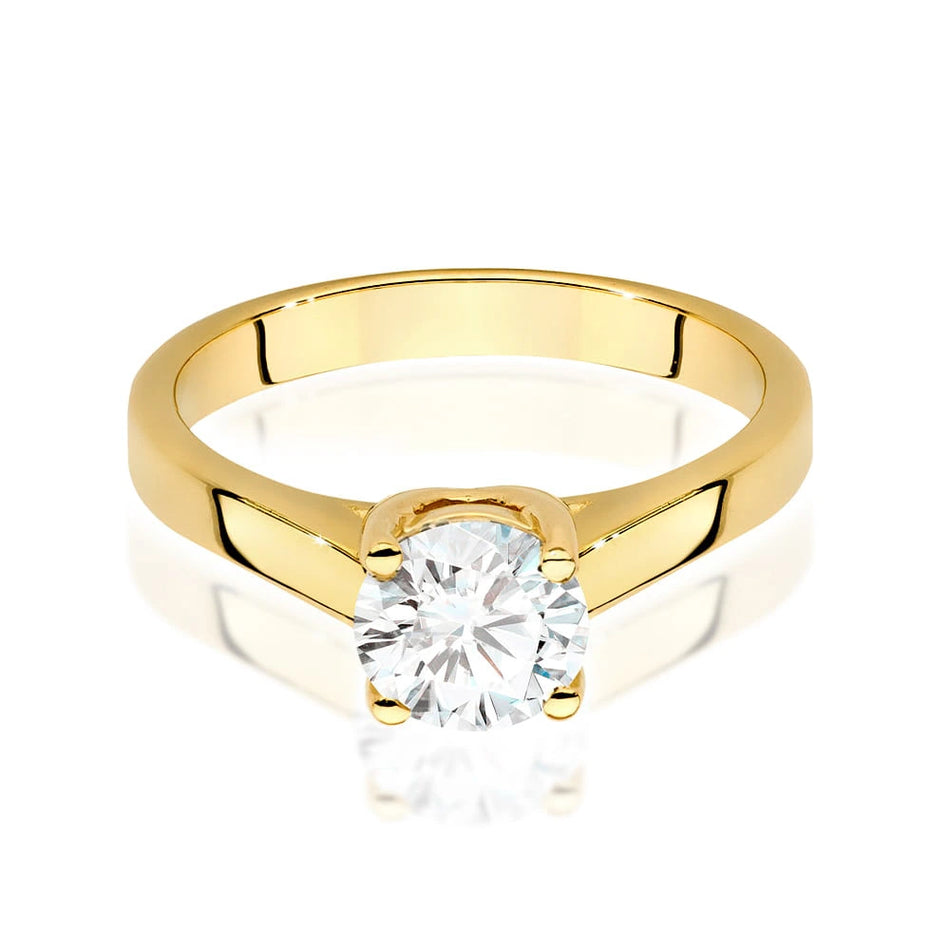 Prsteň zo žltého zlata s lab-grown diamantom 1,00 ct Round/Brilliant