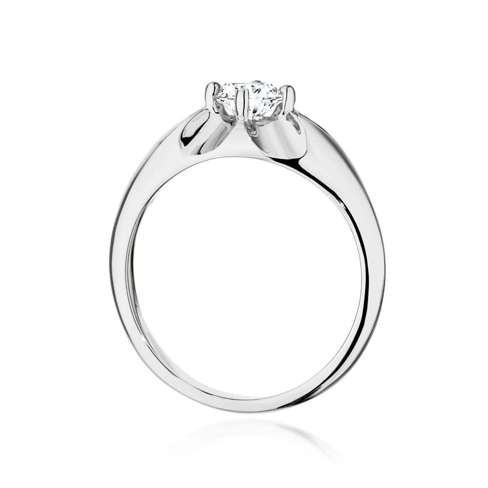 Prsteň z bieleho zlata s lab-grown diamantom Round/Brilliant s hmotnosťou 0,40 ct