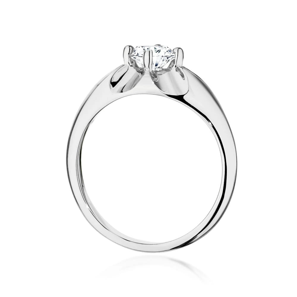 Prsteň z bieleho zlata s lab-grown diamantom Round/Brilliant s hmotnosťou 0,50 ct