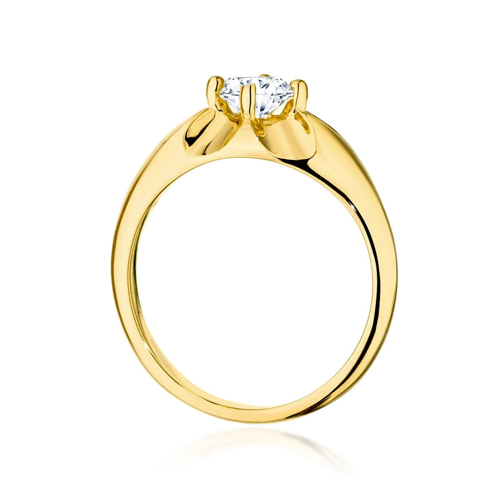 Prsteň zo žltého zlata s lab-grown diamantom Round/Brilliant s hmotnosťou 0,50 ct