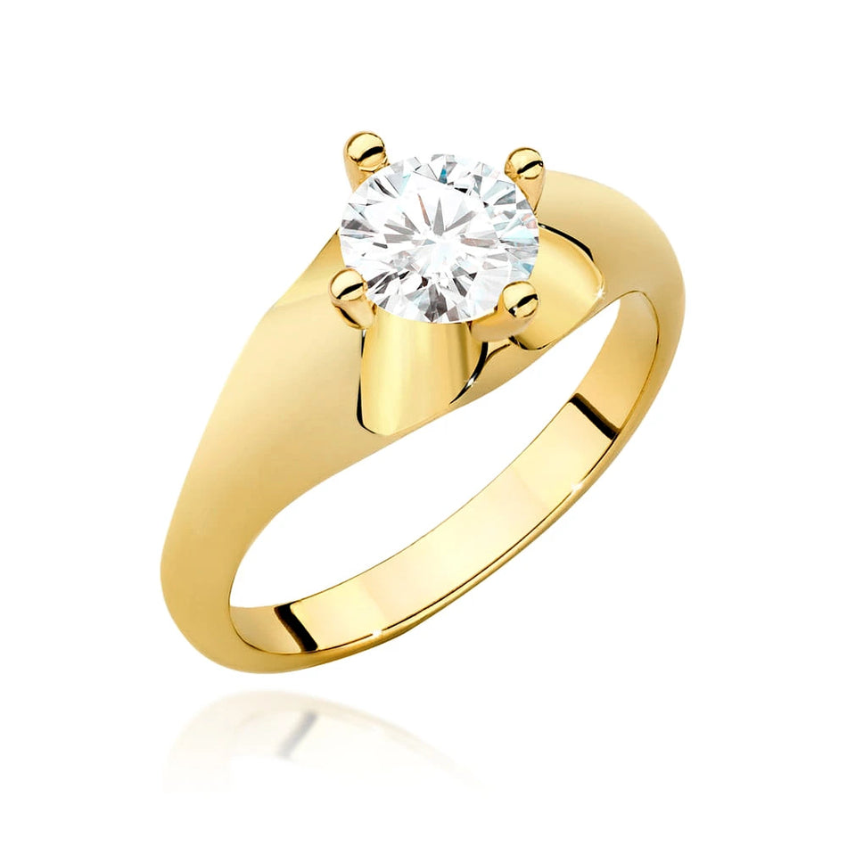 Prsteň zo žltého zlata s lab-grown diamantom Round/Brilliant s hmotnosťou 0,70 ct