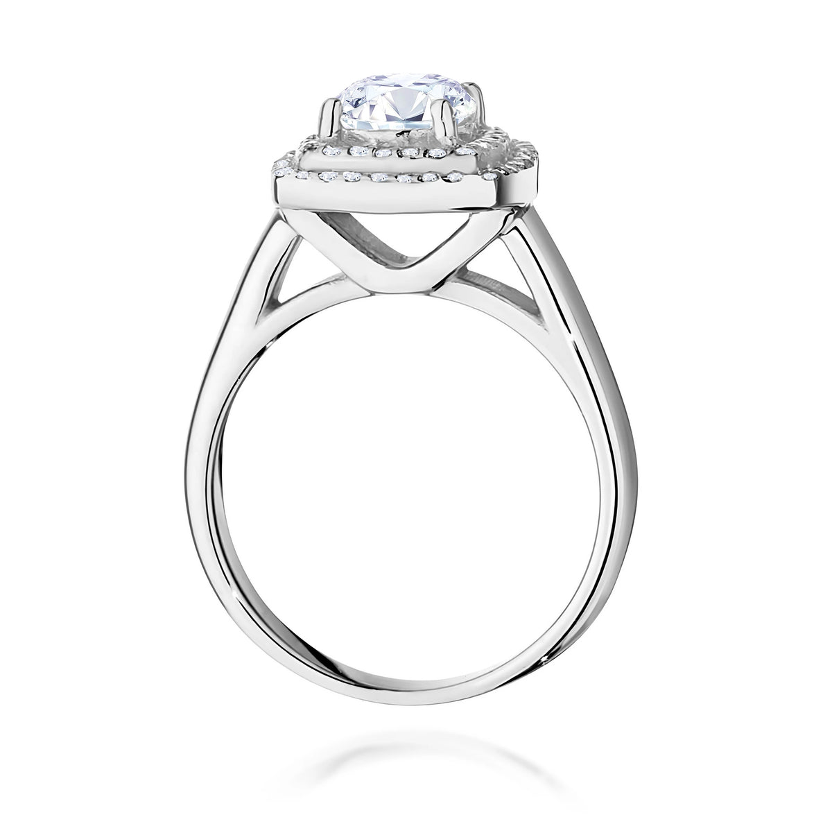 Prsteň z bieleho zlata s lab-grown diamantom 0,70 ct Round/Brilliant a 56 × 0,005 ct lab-grown diamantmi
