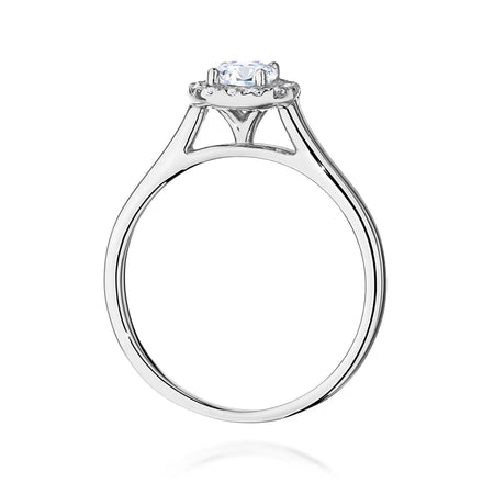 GREMARI White Gold engagement ring with Round 0.40 ct Central and 0.12 ct Sideline Lab-grown Diamonds