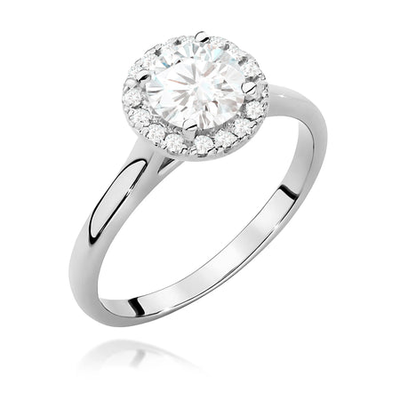 GREMARI White Gold engagement ring with Round 0.70 ct Central and 0.138 ct Sideline Lab-grown Diamonds
