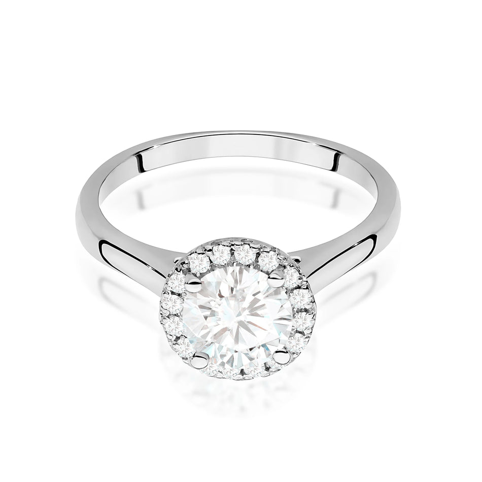 White Gold engagement ring with Round 0.70 ct Central and 0.138 ct Sideline Lab-grown Diamonds by GREMARI, 14K (585) gold