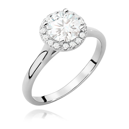 GREMARI White Gold engagement ring with Round 1.00 ct Central and 0.138 ct Sideline Lab-grown Diamonds
