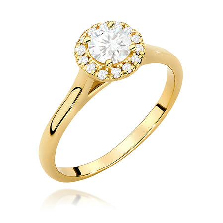 GREMARI Yellow Gold engagement ring with Round 0.40 ct Central and 0.12 ct Sideline Lab-grown Diamonds