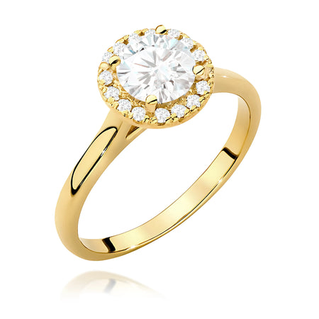 GREMARI Yellow Gold engagement ring with Round 0.70 ct Central and 0.138 ct Sideline Lab-grown Diamonds